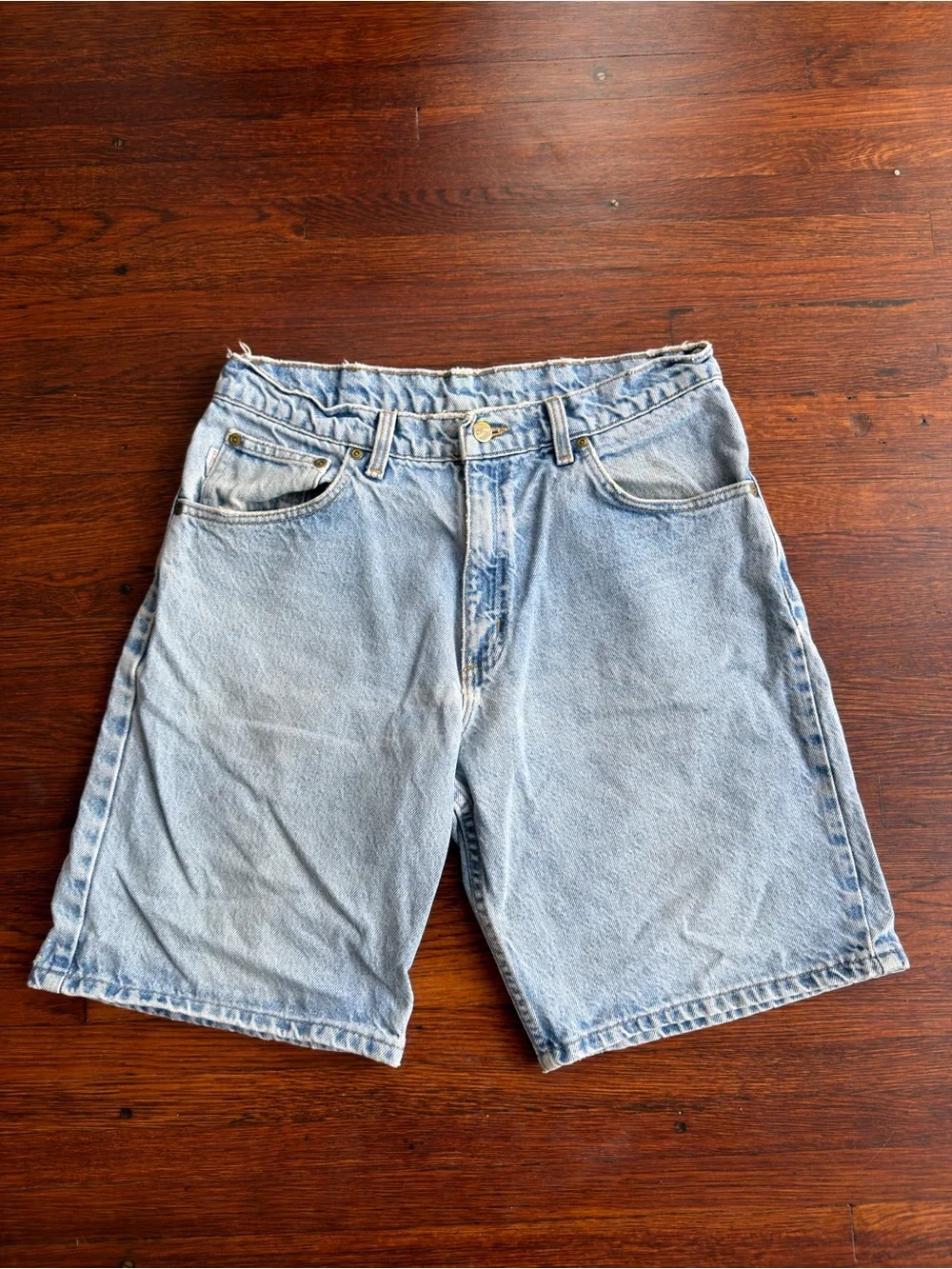 Vintage Carhartt Denim Shorts Light Wash Relaxed Fit Workwear Mens 30